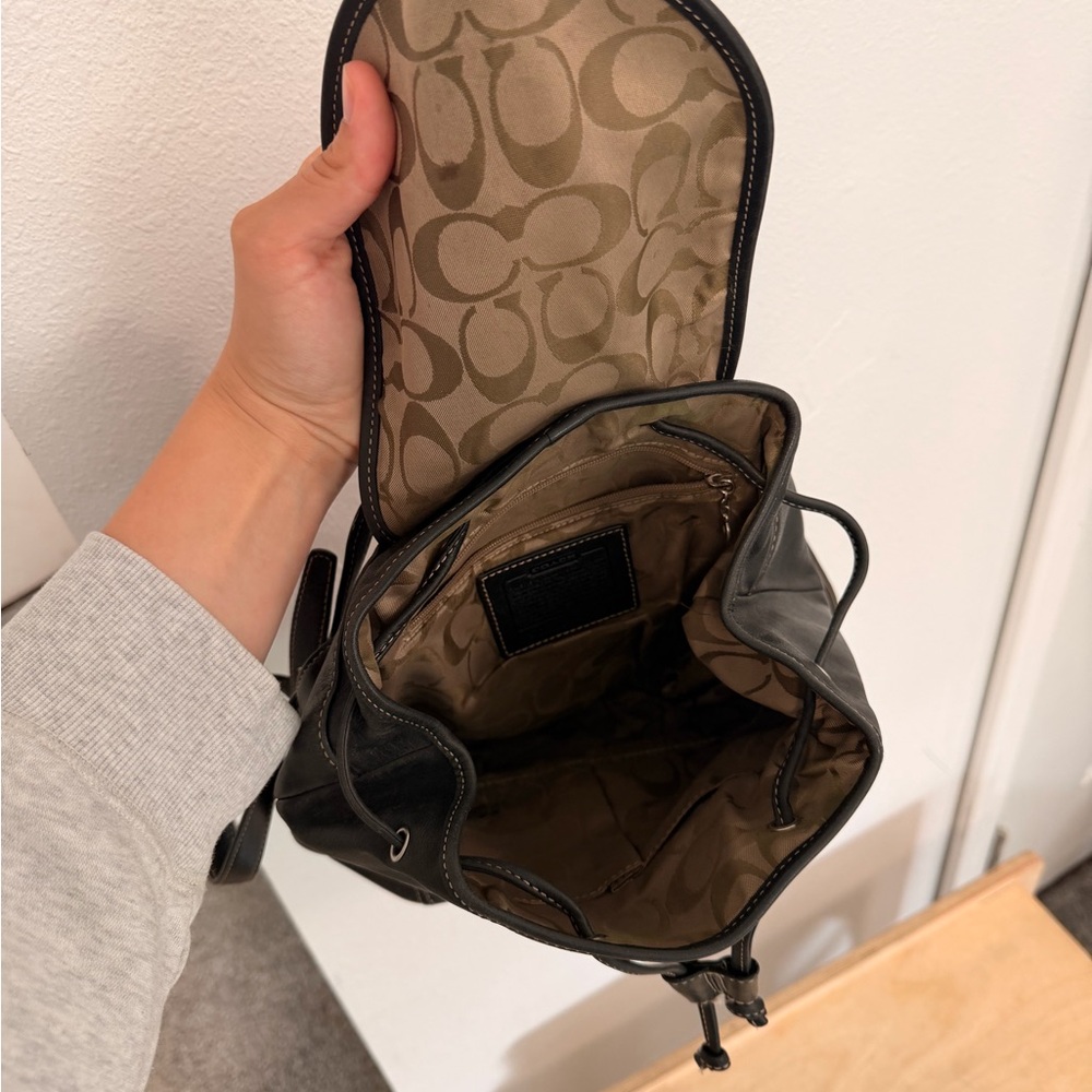 Coach Black Leather Backpack - Picture 7 of 10